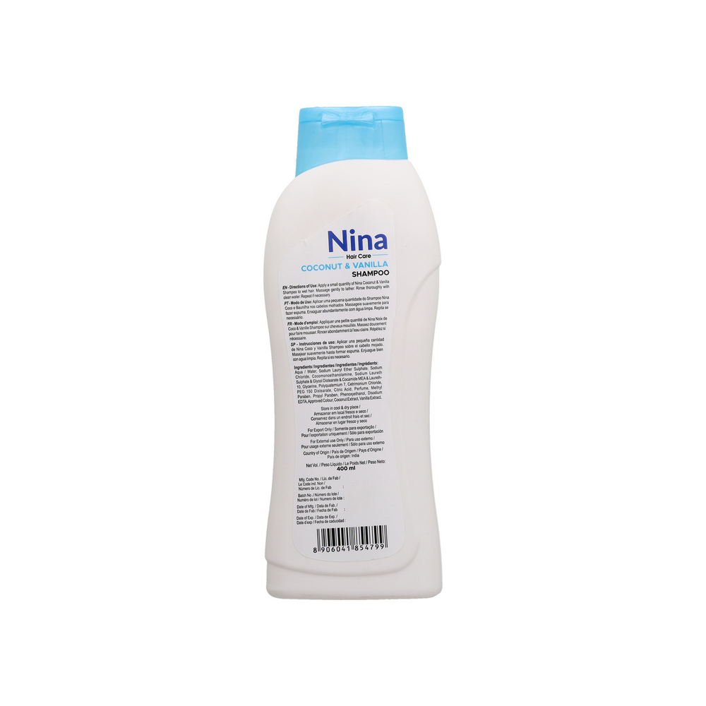 Champú de coco y vainilla Nina (400 ml) - Miniatura 3