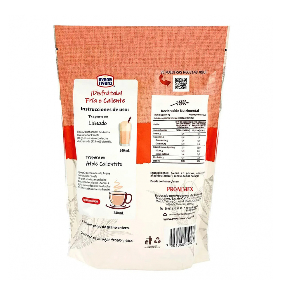 Avena en polvo sabor canela Avena Rivero (400 g / 14.11 oz) - Miniatura 2