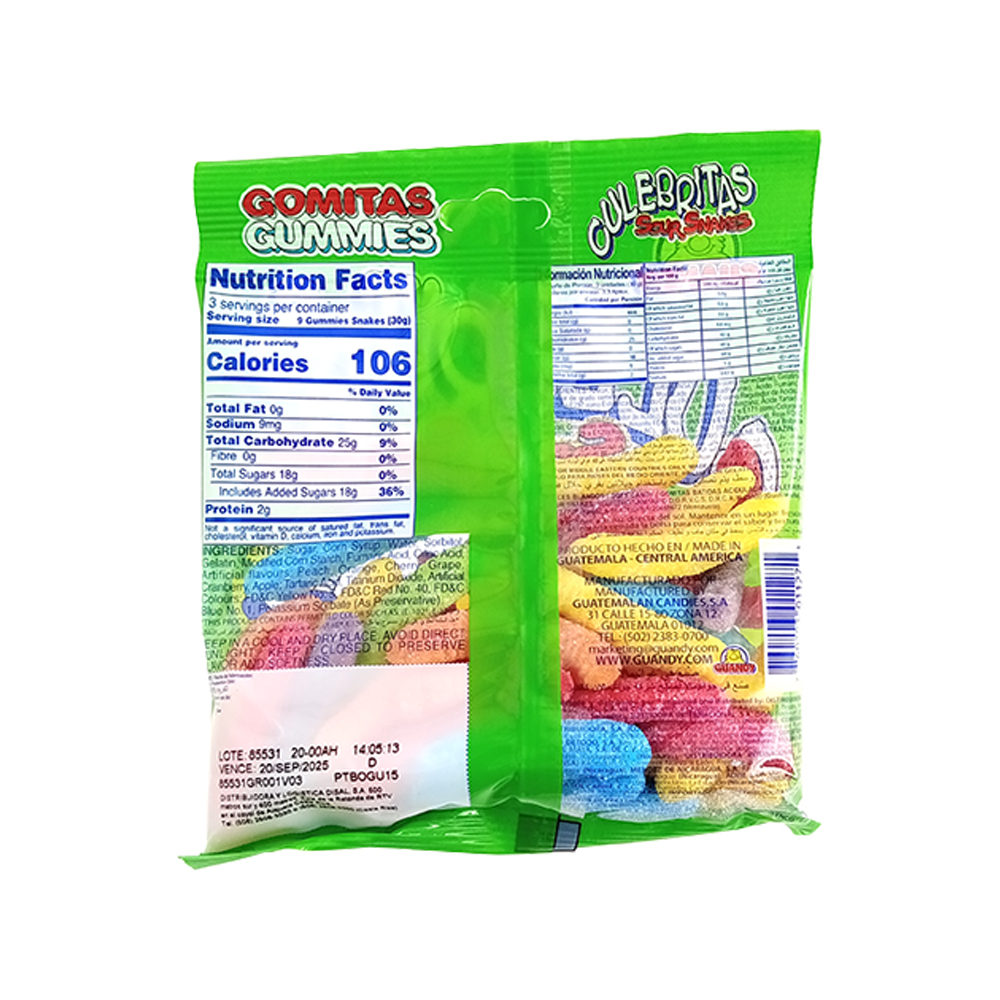 Gomitas de culebritas Guandy (100 g / 3.50 oz) - Miniatura 4