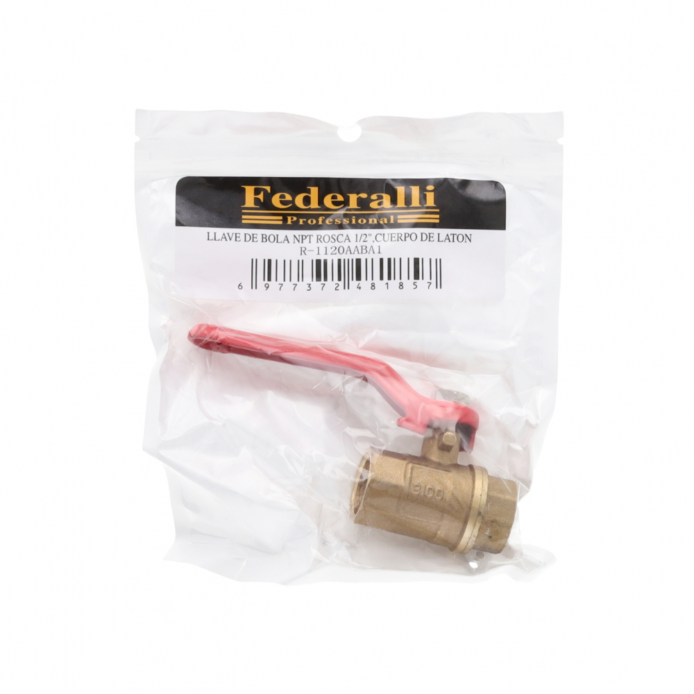 Llave de paso de bola 1/2" para agua Federalli R-1120AABA1 - Miniatura 2