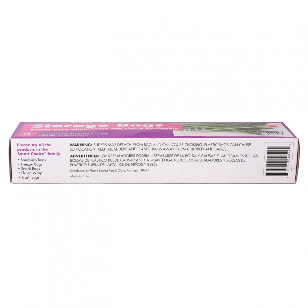 Bolsa plástica para almacenaje con cierre deslizable Smart Choice (8 U) - Miniatura 2