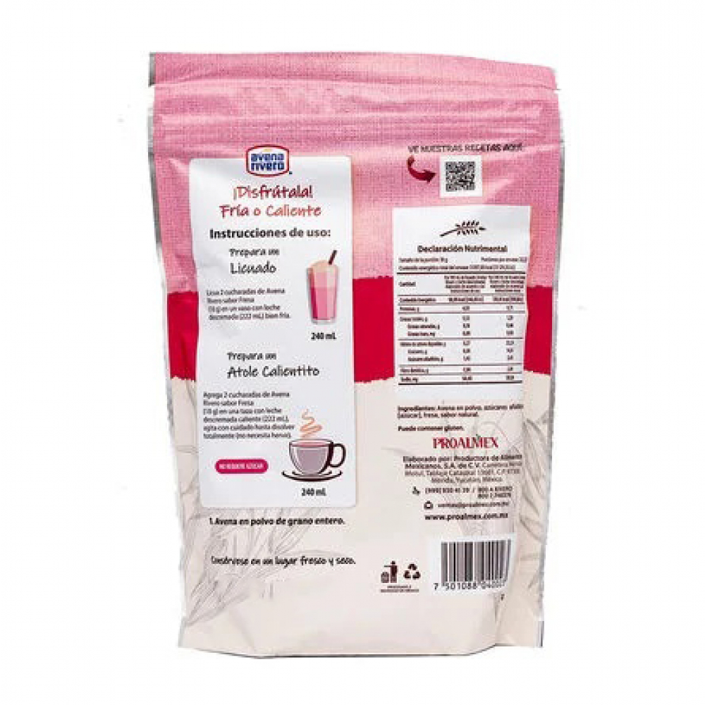 Avena en polvo sabor fresa Avena Rivero (400 g / 14.11 oz) - Miniatura 2