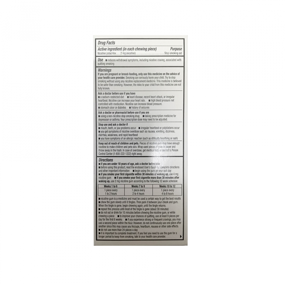 Chicle de nicotina polacrilex, sabor original 2 mg (20 U) - Miniatura 2