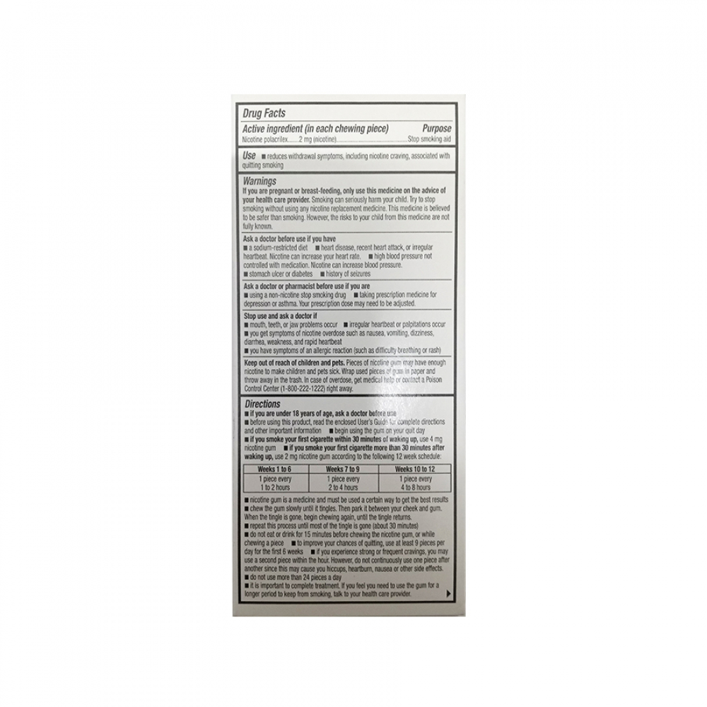 Chicle de nicotina polacrilex, sabor menta 2 mg (20 U) - Miniatura 2