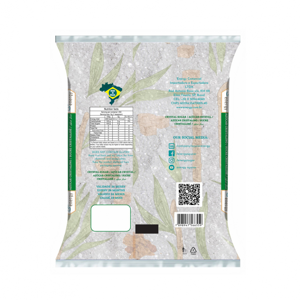Azúcar blanca cristalino Energy (4 x 1 kg / 2.2 lb) - Miniatura 2