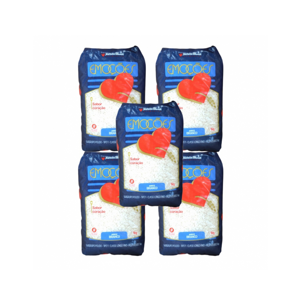 Arroz blanco brasileño Nelson Wendt (5 x 1 kg / 2.2 lb) - Imagen 1