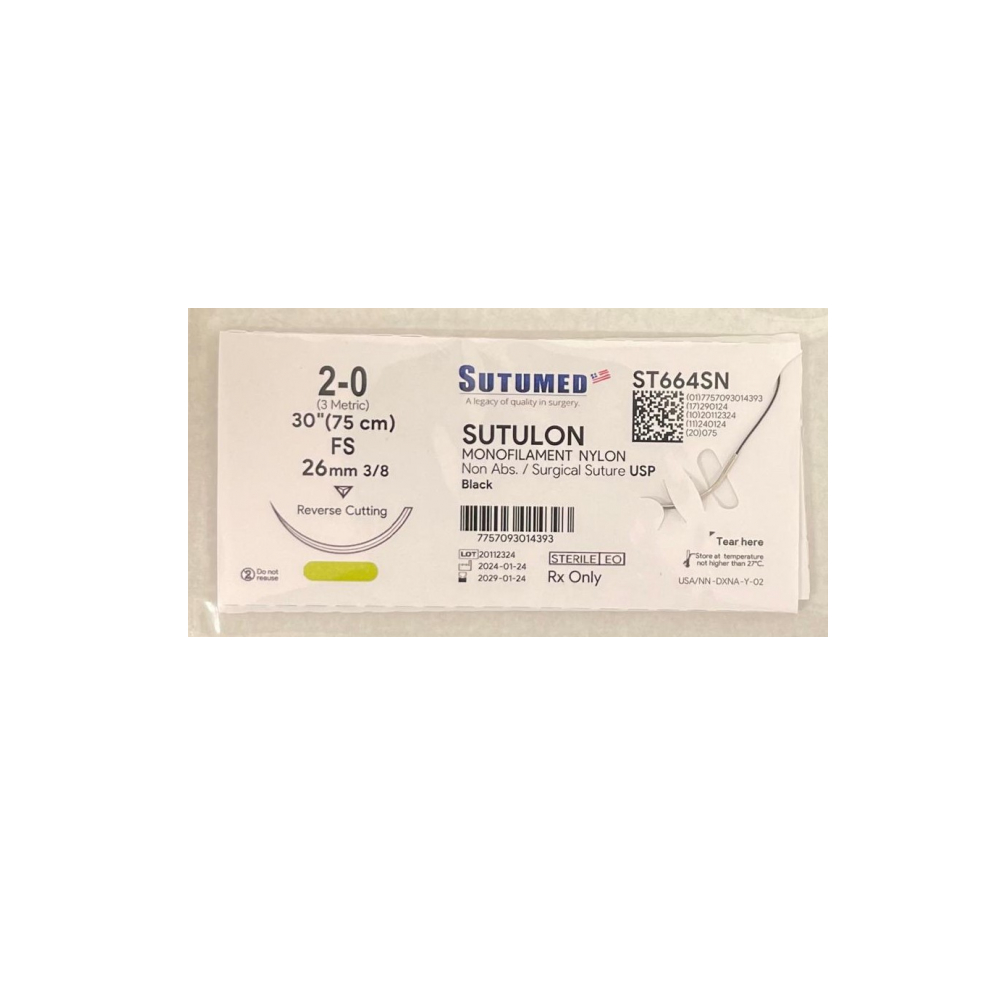 Sutura quirúrgica de nylon negro con aguja - Imagen principal