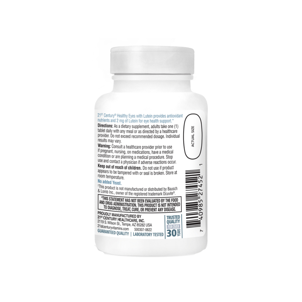 Ojos sanos. Luteína y antioxidantes 21st Century (60 tabletas) - Miniatura 3
