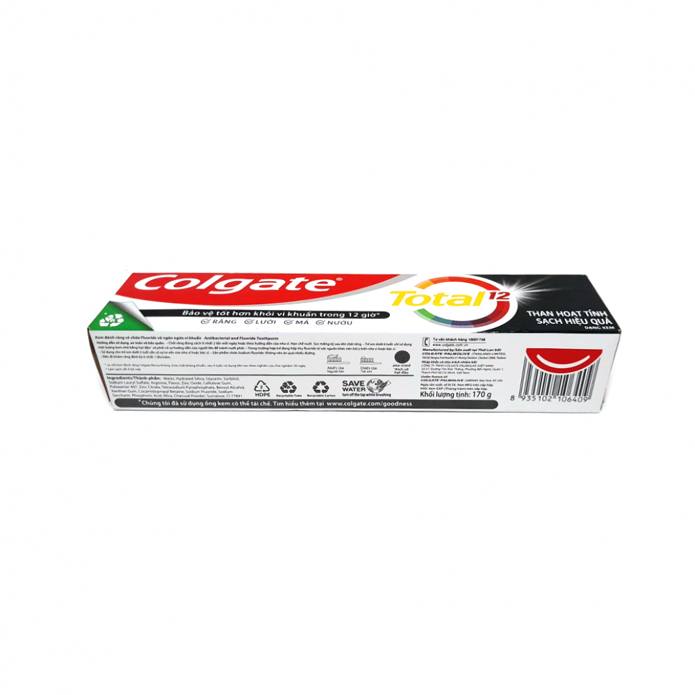 Pasta dental limpieza profunda carbón Total 12 Colgate (170 g / 5.99 oz) - Miniatura 2