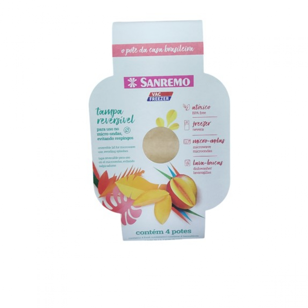 Conjunto de 4 contenedores plàsticos de alimentos Sanremo (20,4 cm) - Miniatura 2