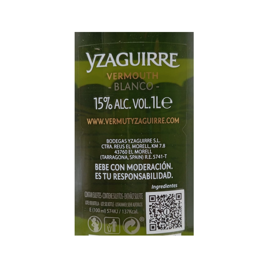 Vino blanco Vermouth Yzaguirre (1 L) - Miniatura 3