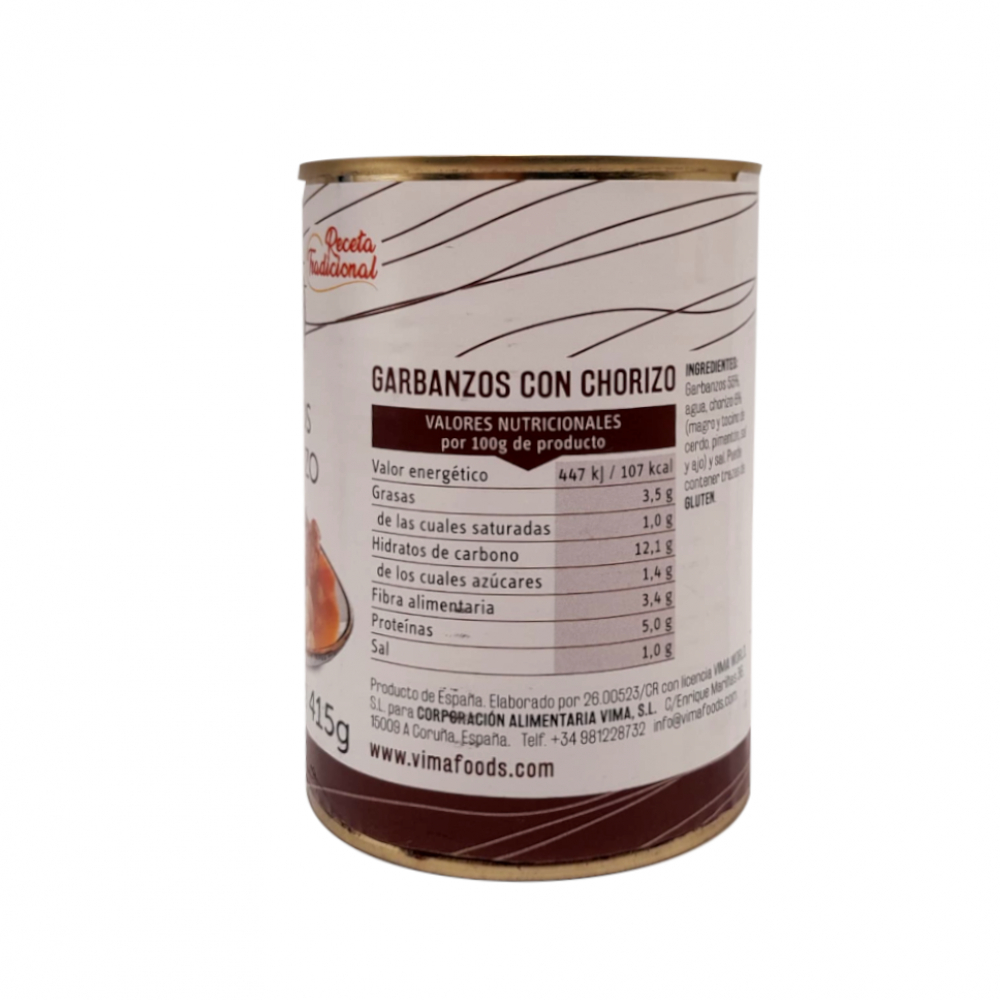 Garbanzos con chorizo Vima Foods (415 g / 14.64 oz) - Miniatura 2