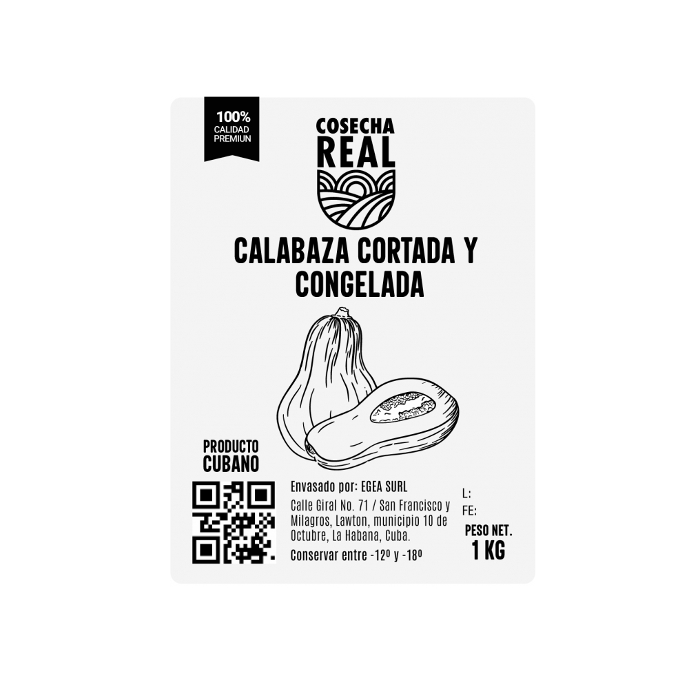 Calabaza cortada y congelada Cosecha Real (1 kg / 2.2 lb) - Miniatura 3