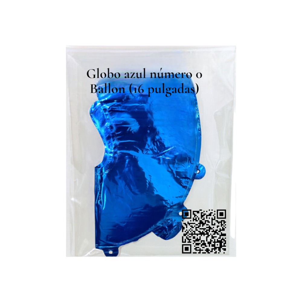 Globo azul número 0 Ballon (16 pulgadas) - Miniatura 3
