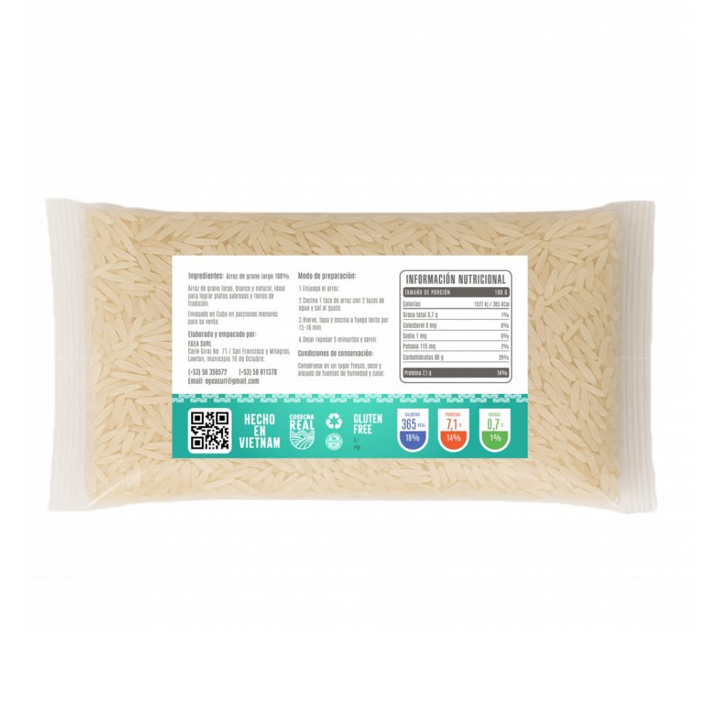 Arroz de grano largo Cosecha Real (2 x 500 g / 1.1 lb) - Miniatura 3