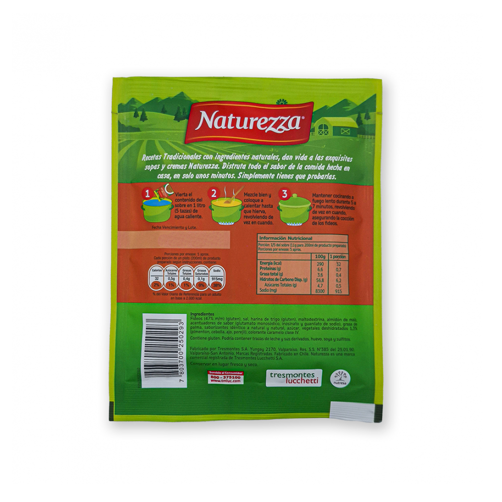 Sopa sabor costillas con fideos Naturezza (55 g / 1.94 oz) - Miniatura 3