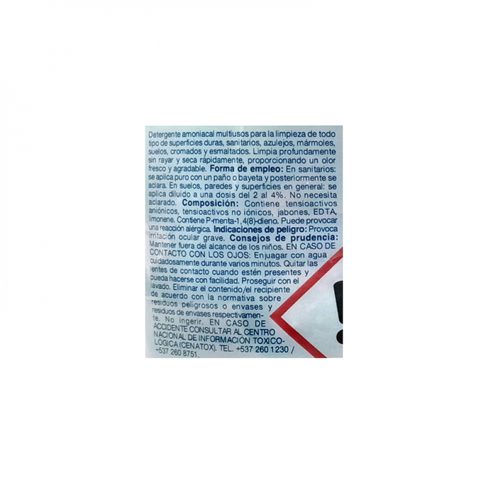 Detergente amoniacal multiusos Suchel Proquimia Amon (2 kg / 4.4 lb) - Miniatura 3