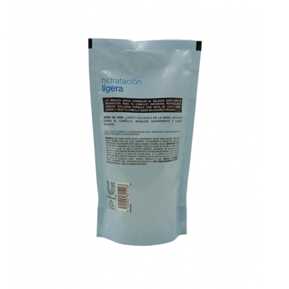 Champú de agua de coco -Hidratación ligera- Sedal (300 ml) - Miniatura 2