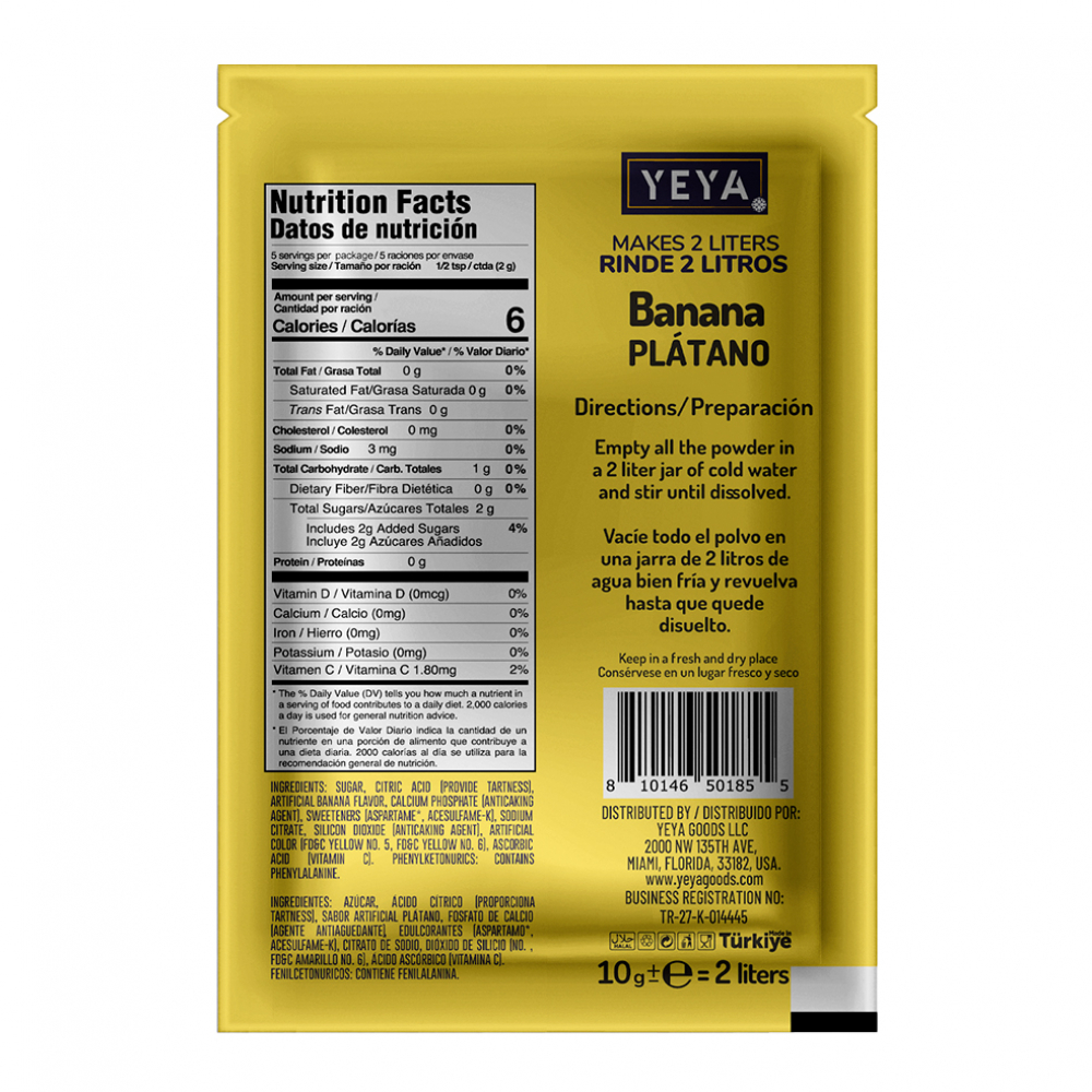 Refresco instantáneo sabor plátano YEYA (10 g) - Miniatura 2