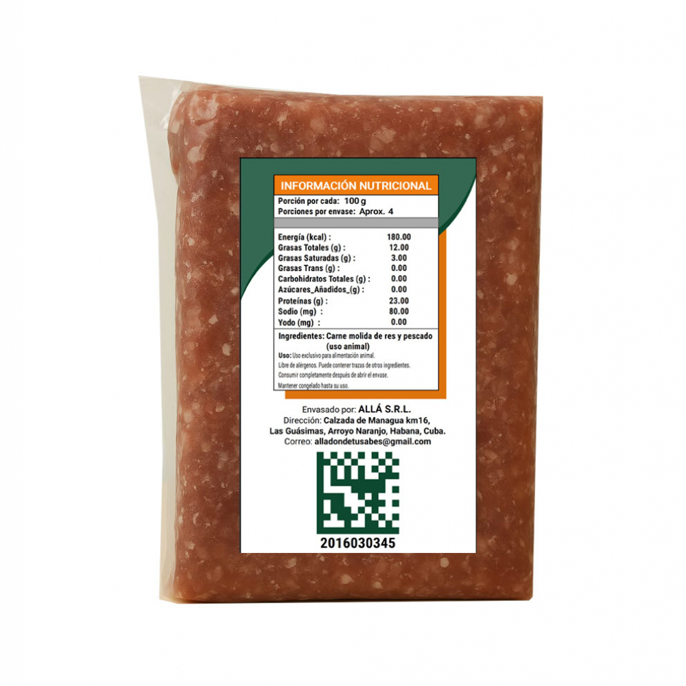 Picadillo de res y pescado para mascotas Allá (454 g / 1 lb) - Miniatura 4