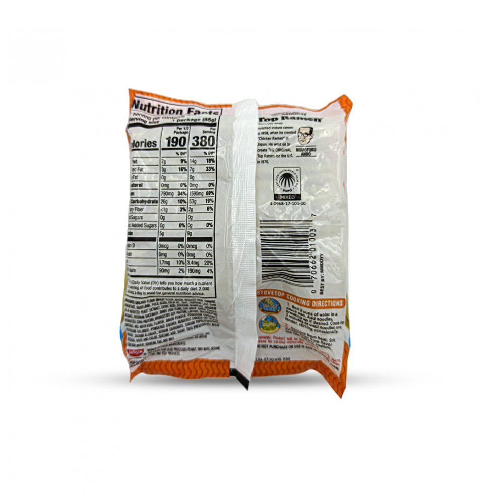 Sopa de fideos con sabor a pollo Top Ramen (85 g / 3 oz) - Miniatura 2