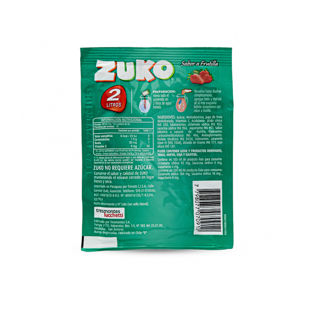 Refresco instantáneo sabor frutilla Zuko (20 g) - Miniatura 2