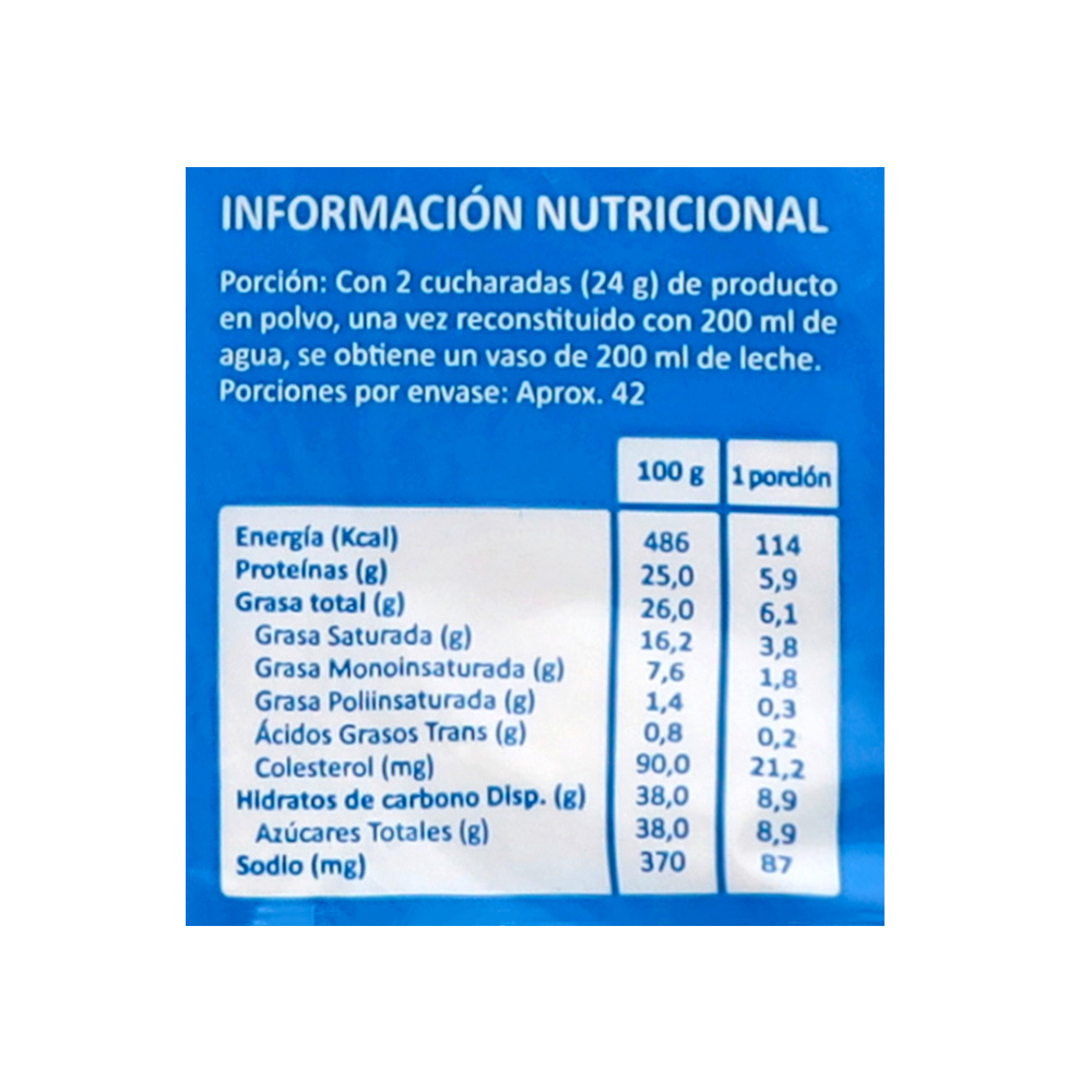 Leche entera en polvo Macro Food (1 kg / 2.2 lb) - Miniatura 3