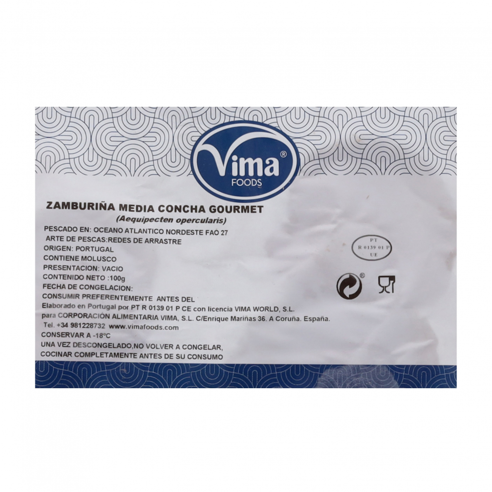 Zamburiña media concha Vima Foods (100 g / 3.53 oz) - Miniatura 2