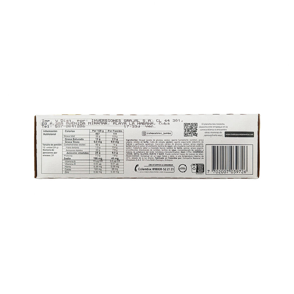Barra de caramelo y maní con cobertura de chocolate blanco Flow Jumbo (576 g / 1.26 lb) - Miniatura 2