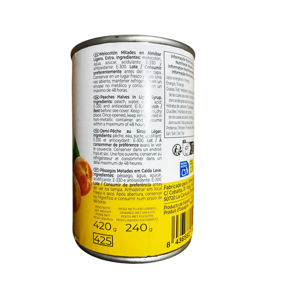 Melocotón mitades en almíbar Extra ( 420 g / 14.81 oz) - Miniatura 2