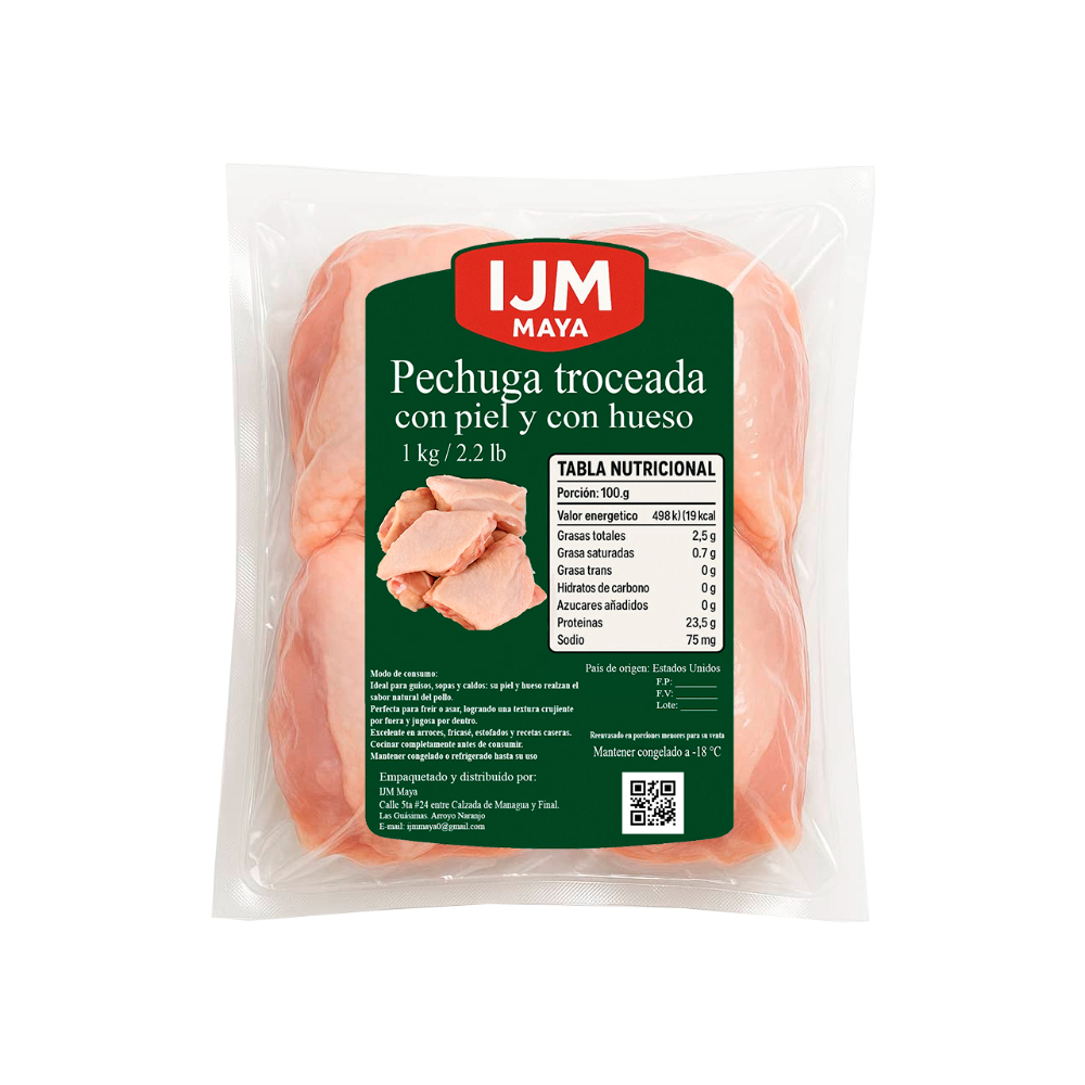 Pechuga troceada con piel y con hueso IJM Maya (1 kg / 2.2 lb) - Miniatura 2