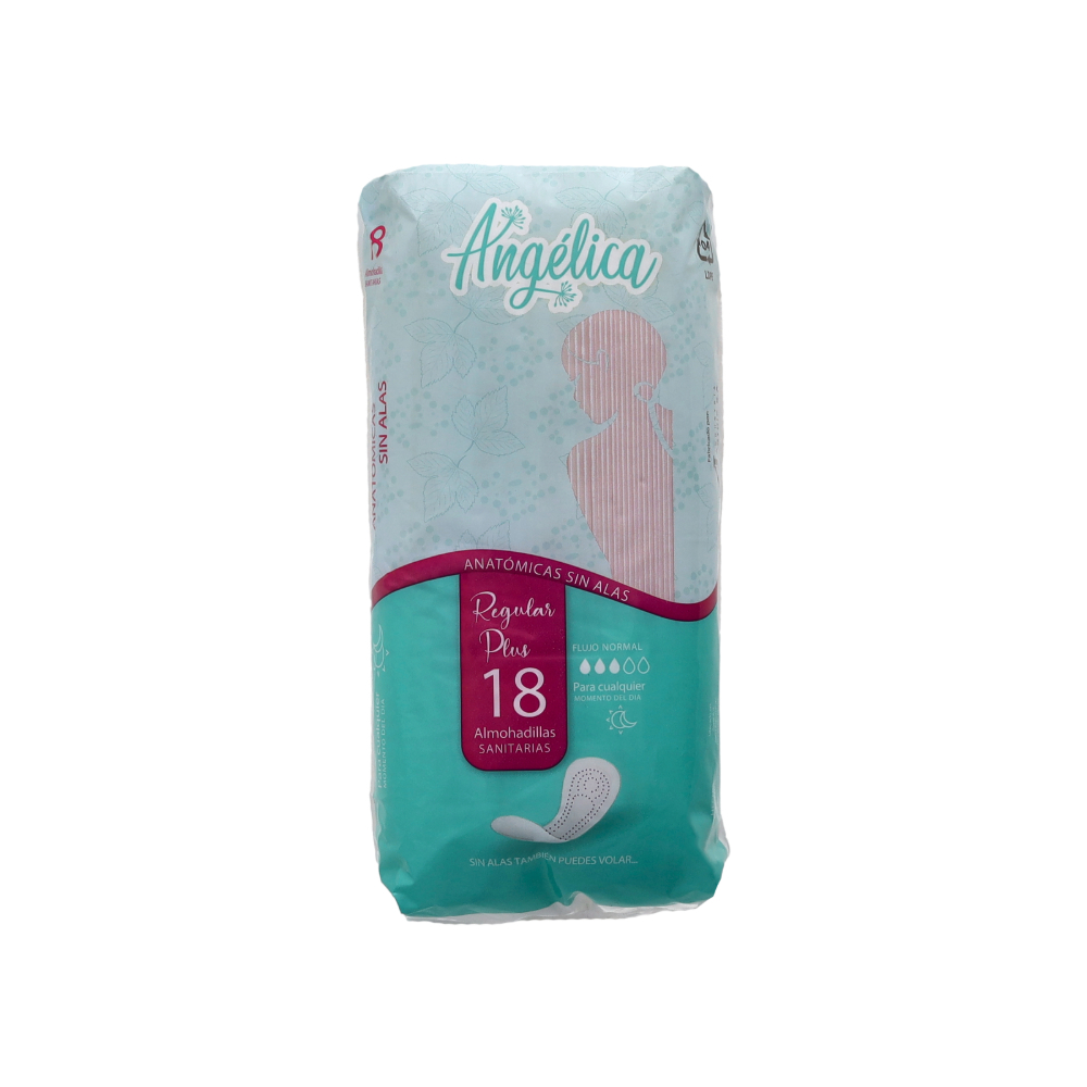 Almohadillas sanitarias anatómicas sin alas Angélica (18 U) - Imagen 1