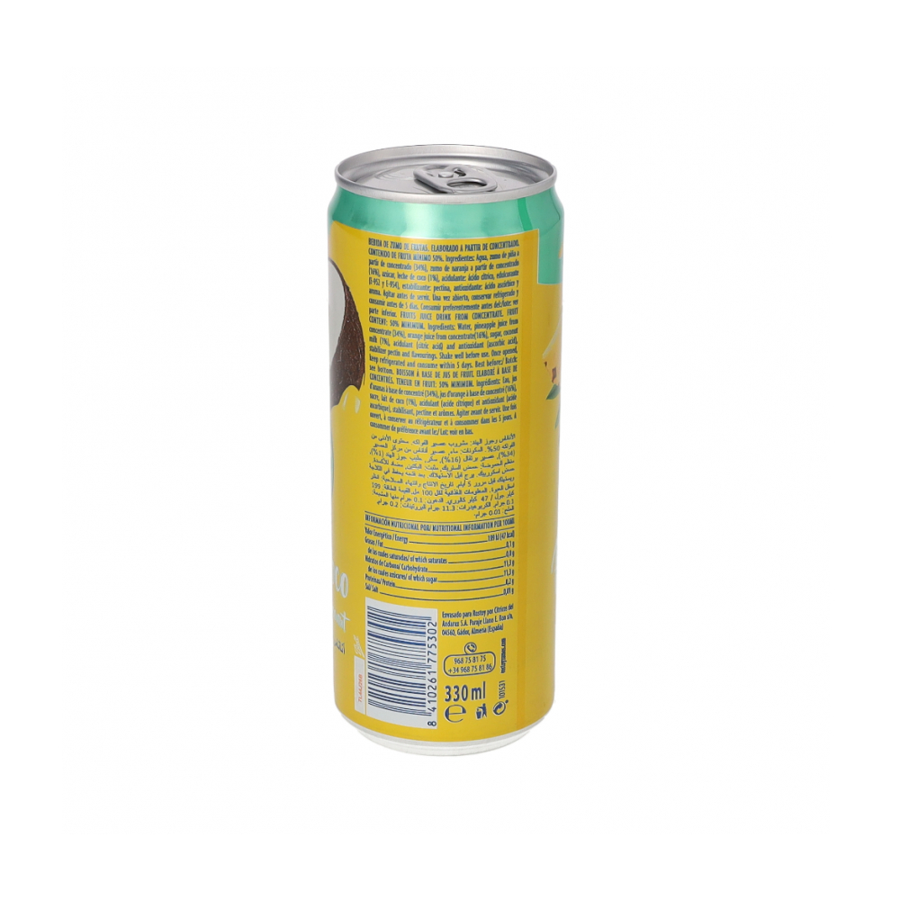 Bebida de zumo de frutas piña y coco con edulcorante Rostoy (3 x 330 ml) - Miniatura 3
