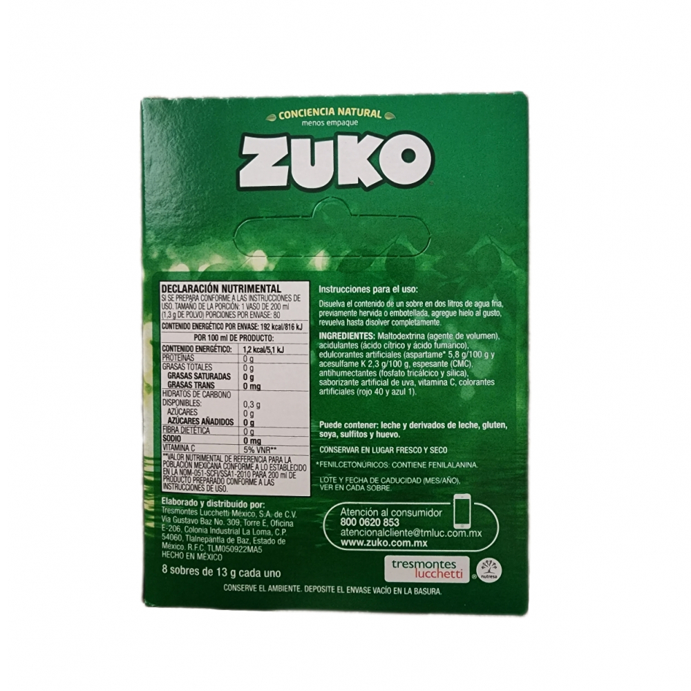 Refresco instantáneo sabor uva Zuko (8 x 13 g) - Miniatura 3