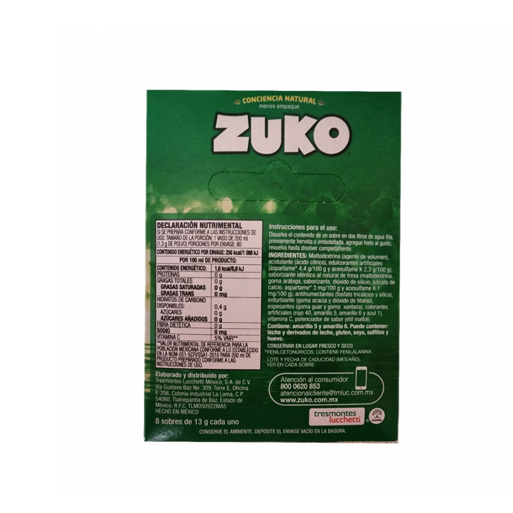 Refresco instantáneo sabor fresa Zuko (8 x 13 g) - Miniatura 3