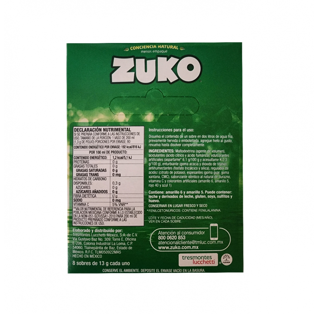 Refresco instantáneo sabor durazno Zuko (8 x 13 g) - Miniatura 3