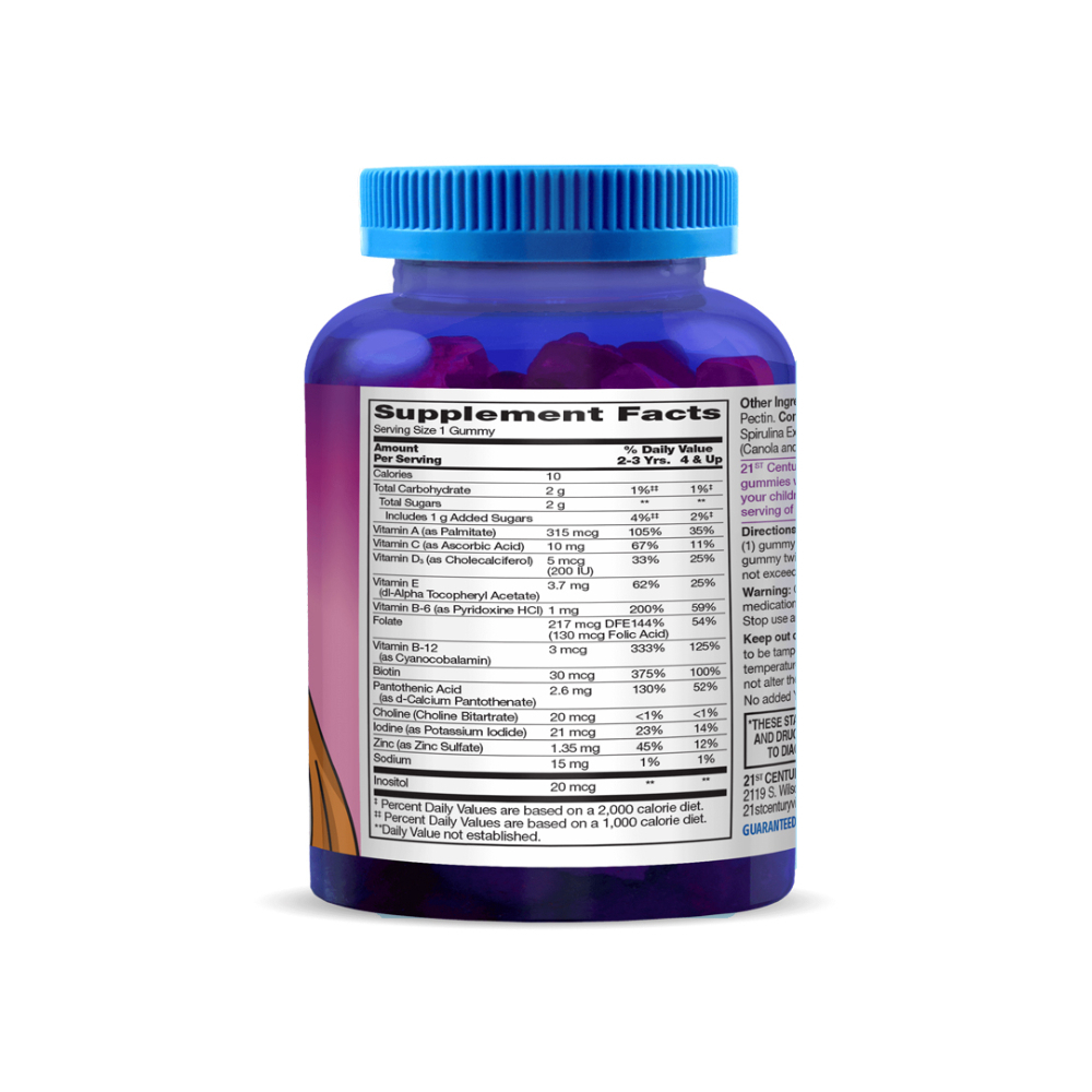 Zoo Friends. Suplemento multivitamínico para niños, sabor frutas 21st Century (60 gomitas) - Miniatura 2