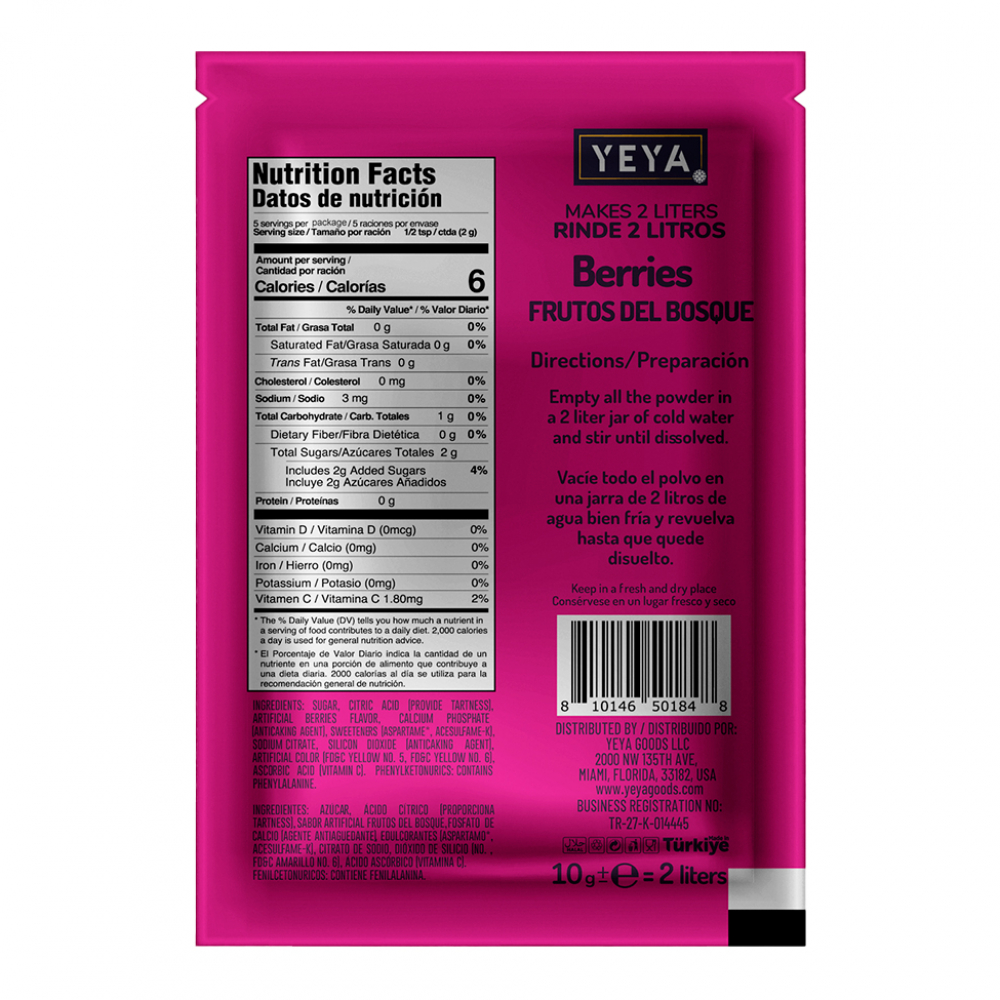 Refresco instantáneo sabor frutos del bosque Yeya (624 x 10 g) - Miniatura 3