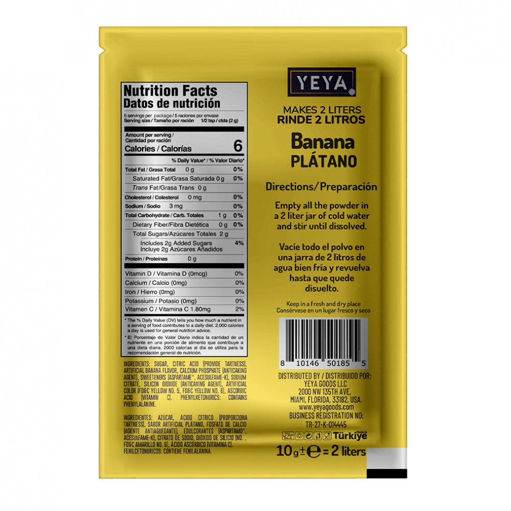 Refresco instantáneo sabor plátano Yeya (624 x 10 g) - Miniatura 3