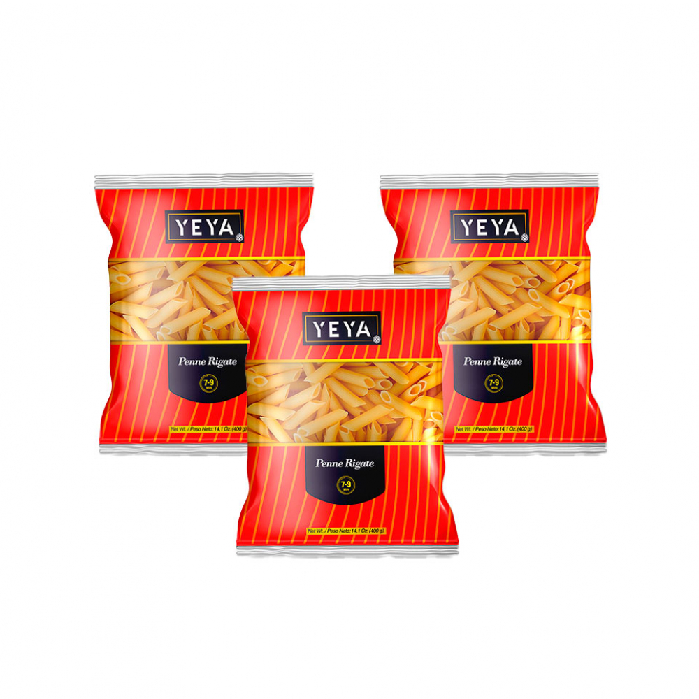 Pasta penne Yeya (3 x 400 g / 14.11 oz) - Imagen 1