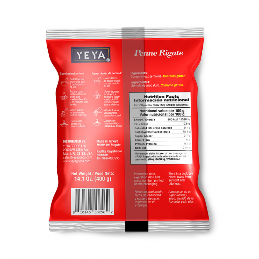 Pasta penne Yeya (3 x 400 g / 14.11 oz) - Miniatura 3