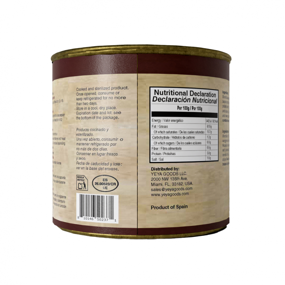 Morcilla con manteca YEYA (640 g / 1.41 lb) - Miniatura 2