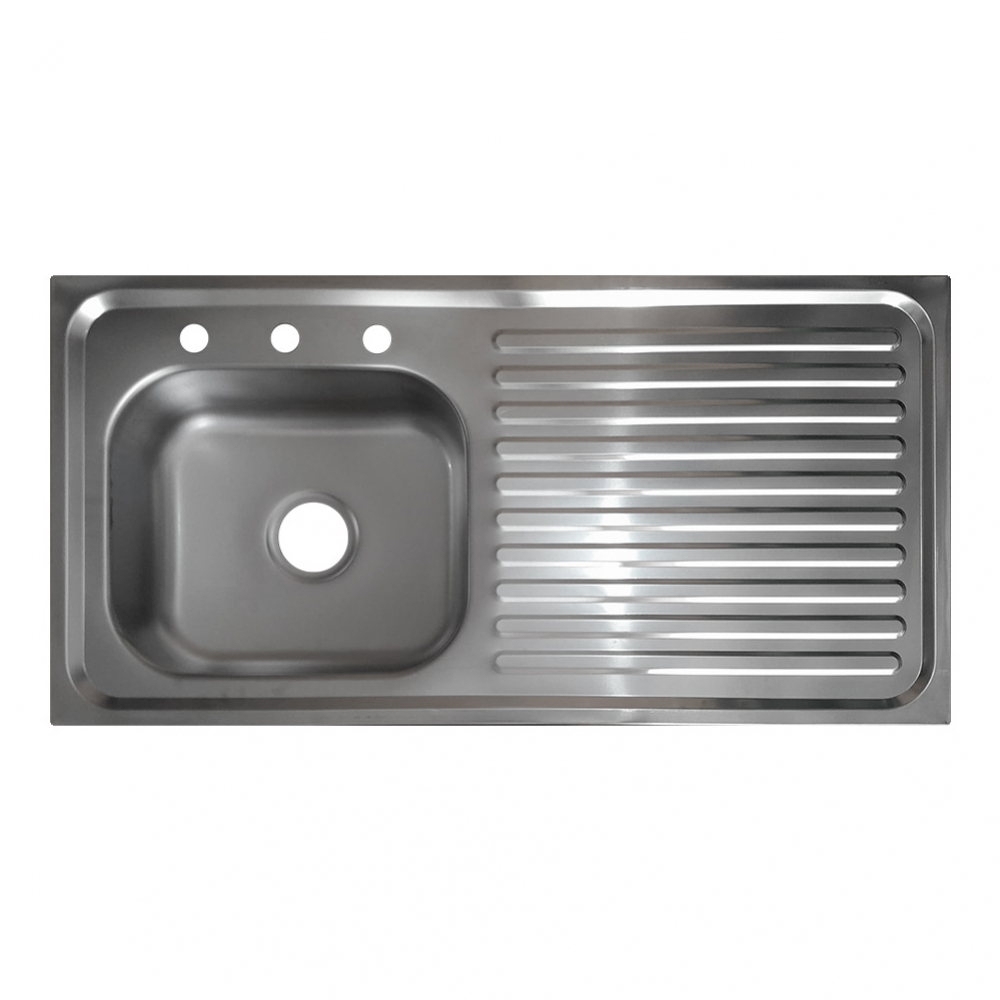 Fregadero de acero inoxidable 100 cm × 50 cm con escurridor Estone - Imagen 1