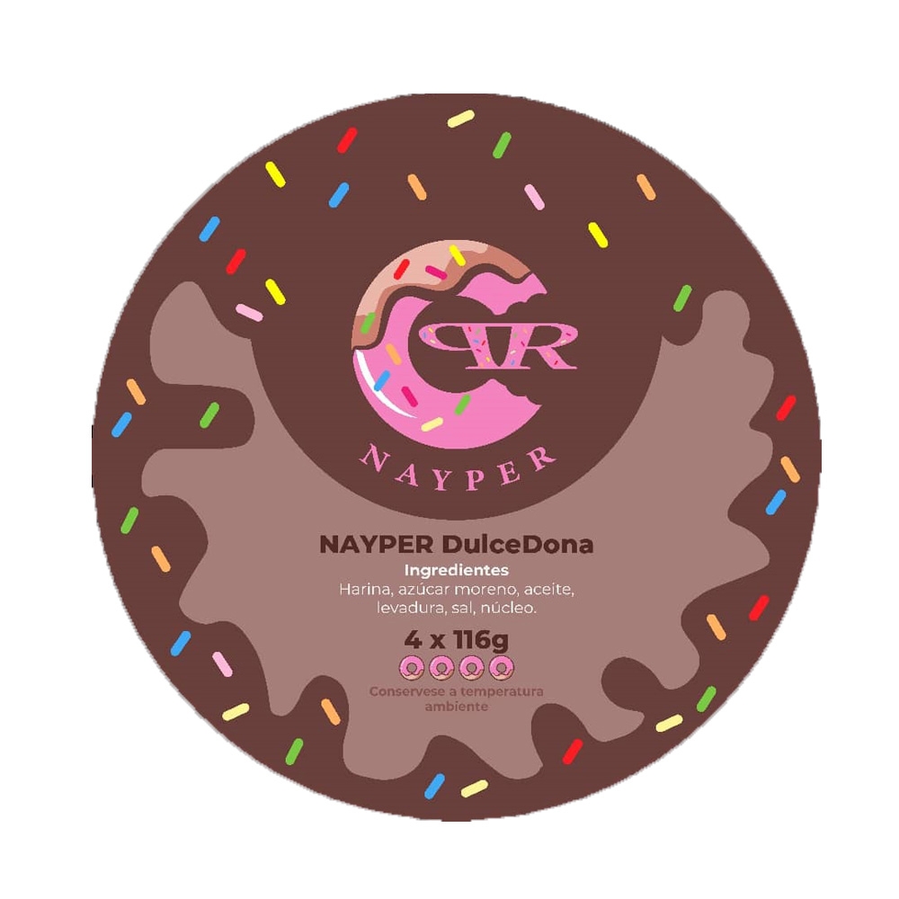 Dona cubierta de dulce de leche y gragea de colores (4 x 116 g / 4.01 oz) - Miniatura 2