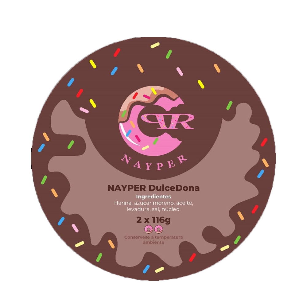 Dona cubierta de dulce de leche y gragea de colores (2 x 116 g / 4.01 oz) - Miniatura 2