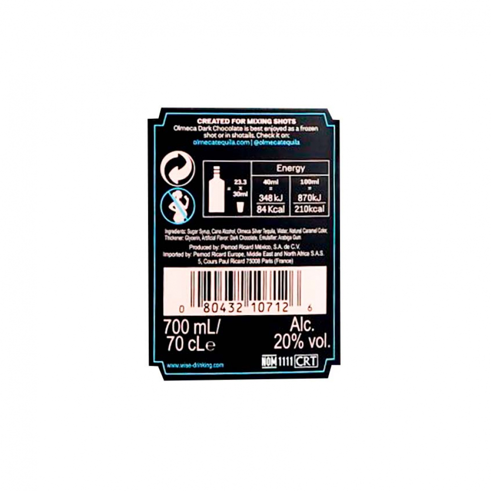 Tequila de chocolate 20 % vol Olmeca (700 ml) - Miniatura 3