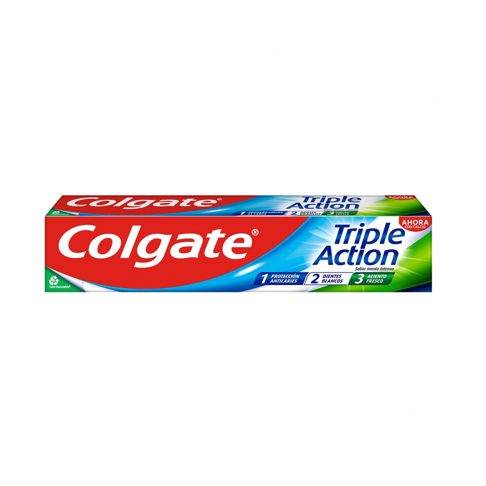 Pasta de dientes triple acción sabor menta intenso Colgate (3 x 75 ml) - Miniatura 2