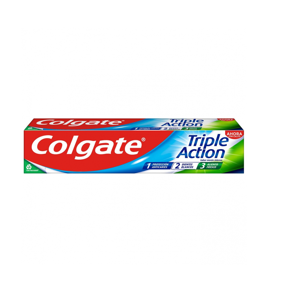 Pasta de dientes triple acción sabor menta intenso Colgate (2 x 75 ml) - Miniatura 2