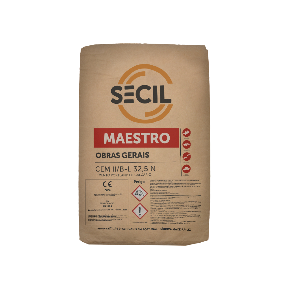 Cemento portland calizo CEM II/B-L 32,5 N Secil Maestro (25 kg / 55.12 lb) - Miniatura 3