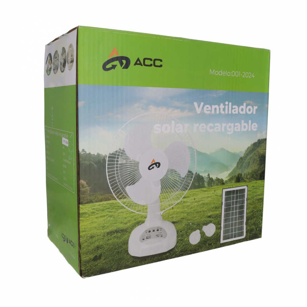 Ventilador solar recargable ACC 0001-2024 - Miniatura 2